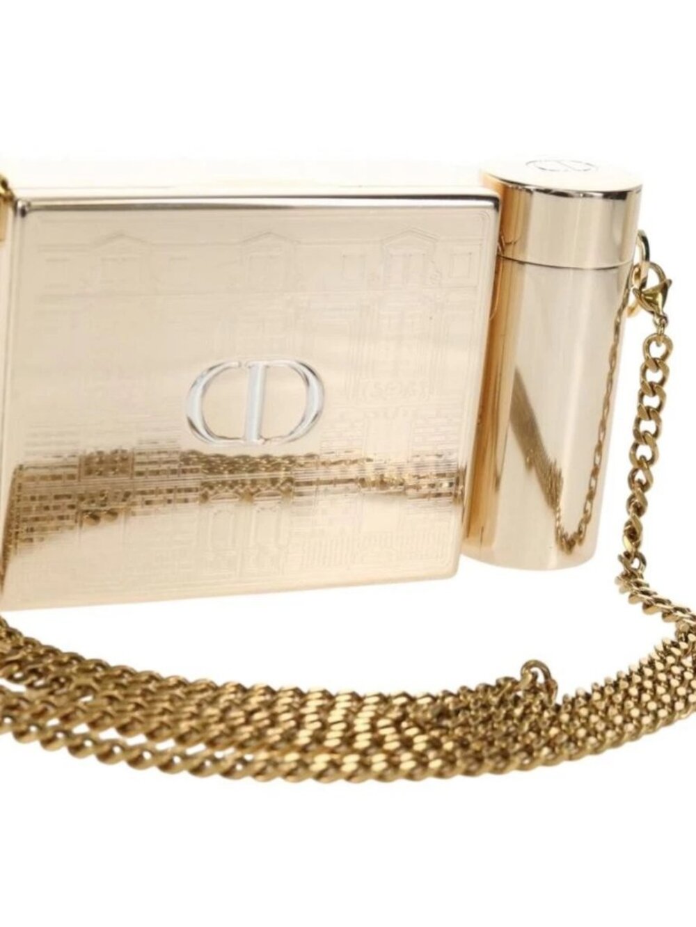 Christian Dior Chain Shoulder Bag metal Gold Tone Auth 157970M - Picture 2 of 16